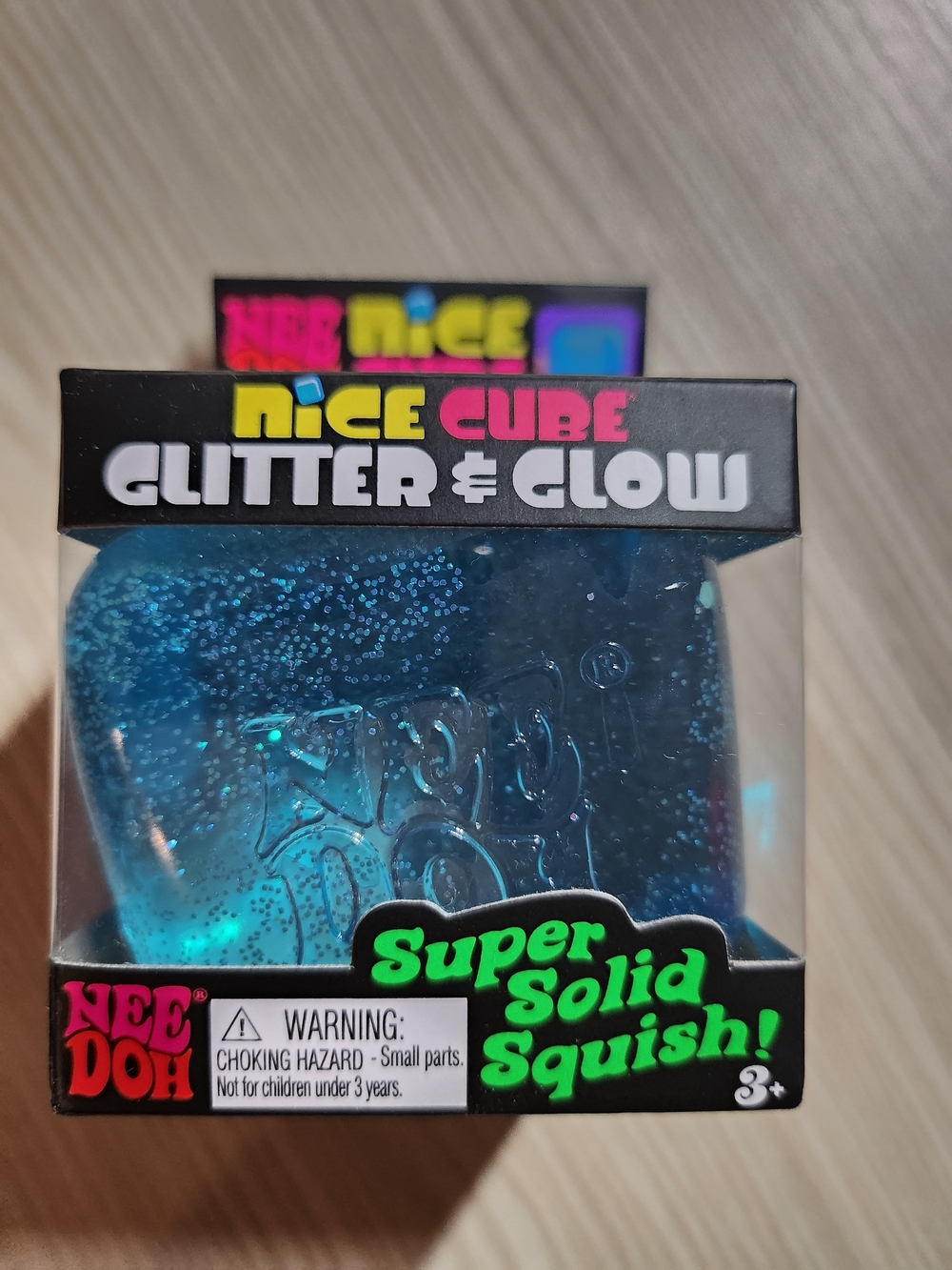 NeeDoh Nice Cube Glitter & Glow- Blue Glitter